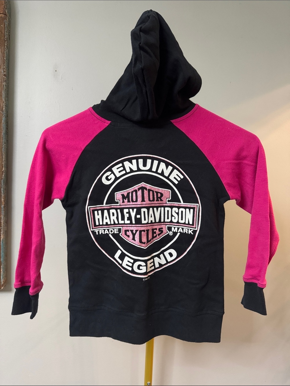 Harley-Davidson Black & Pink glitter Hooded Sweatshirt